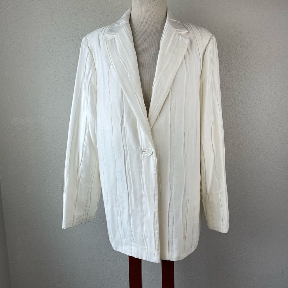 Blue Ice Off-White Blazer Jacket Size 20 EUC